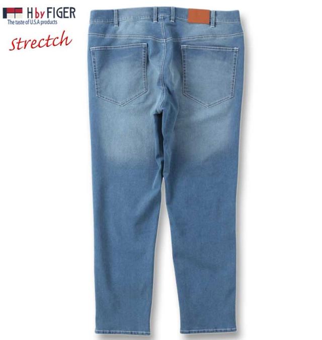 大きいサイズ H by FIGER ストレッチデニムパンツ サックス 100cm〜160cm/1264-3100-4-79