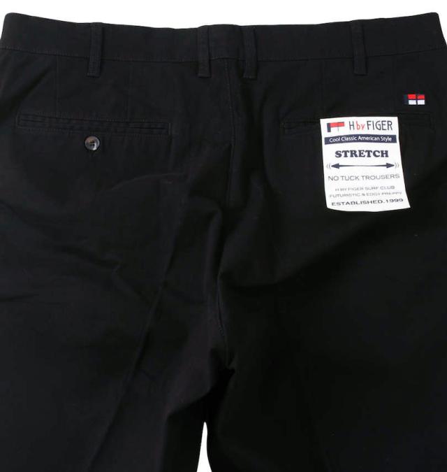 大きいサイズ H by FIGER ストレッチチノパンツ ブラック 100cm〜160cm/1264-3230-2-79