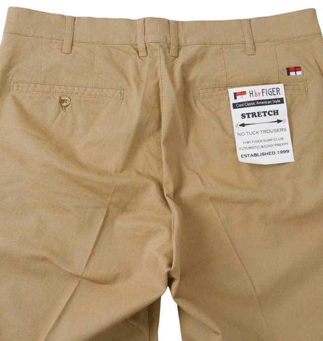 大きいサイズ H by FIGER ストレッチチノパンツ ベージュ 100cm〜160cm/1264-3230-3-79
