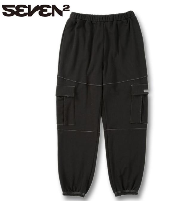 大きいサイズ SEVEN2 裏毛 スウェット カーゴパンツ ブラック 3L 4L 5L 6L 8L/1264-5310-2-79