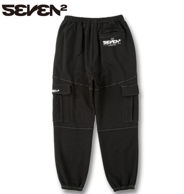 大きいサイズ SEVEN2 裏毛 スウェット カーゴパンツ ブラック 3L 4L 5L 6L 8L/1264-5310-2-79