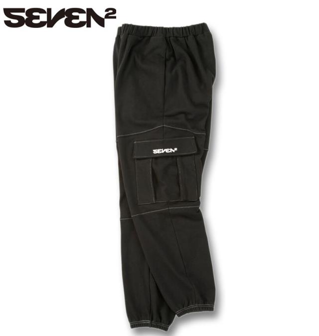 大きいサイズ SEVEN2 裏毛 スウェット カーゴパンツ ブラック 3L 4L 5L 6L 8L/1264-5310-2-79