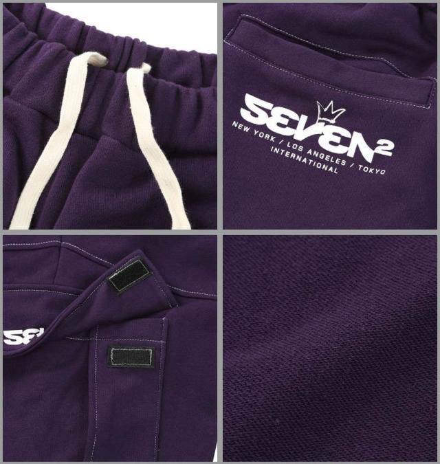 大きいサイズ SEVEN2 裏毛 スウェット カーゴパンツ ダークパープル 3L