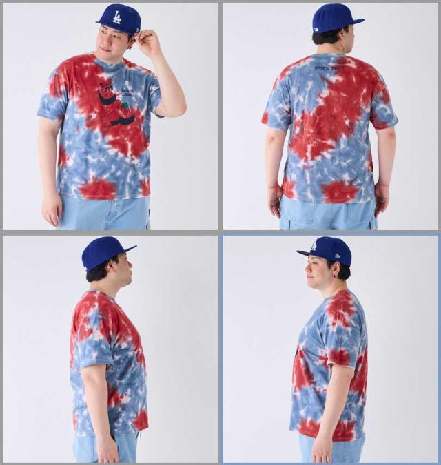 大きいサイズ HUMAROUS PUG SUSHI Community 半袖 Tシャツ レッドタイダイ 3L 4L 5L 6L/1268-4250-1-79