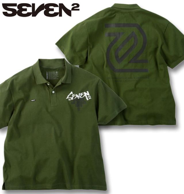 大きいサイズ SEVEN2 天竺 半袖 ポロシャツ カーキ 3L 4L 5L 6L 8L/1268-6211-3-79