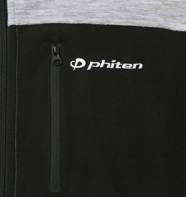 大きいサイズ Phiten 流し杢 フリースジャケット グレー 3L 4L 5L 6L 8L/1273-4620-1-79