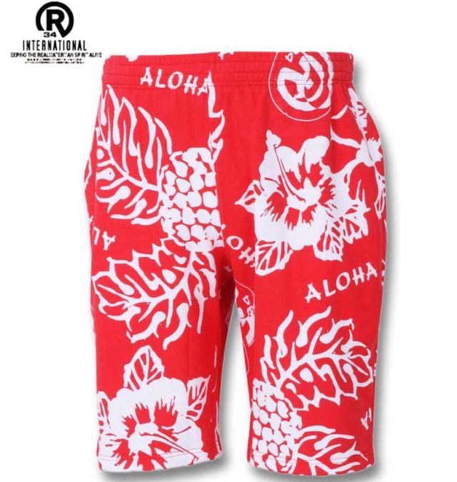 大きいサイズ RealBvoice スウェットハーフパンツ レッド 3L 4L 5L 6L/1274-3273-1-79