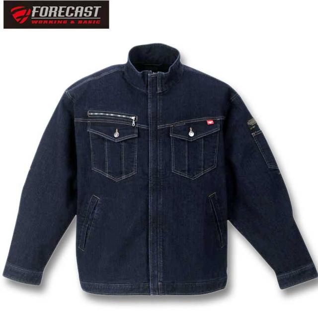 大きいサイズ FORECAST 激ラクデニムブルゾン ネイビー 5L 6L 7L 8L/1276-3211-1-79