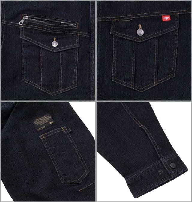 大きいサイズ FORECAST 激ラクデニムブルゾン ネイビー 5L 6L 7L 8L/1276-3211-1-79