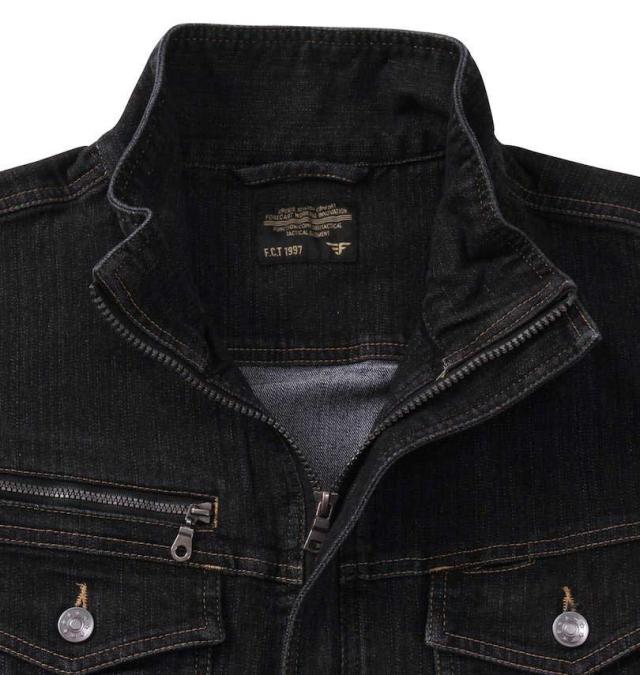 大きいサイズ FORECAST 激ラクデニムブルゾン ブラック 5L 6L 7L 8L/1276-3211-2-79