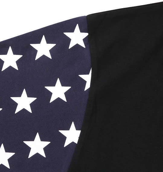 大きいサイズ UP!SMILE クレイジー切替長袖Tシャツ ブラック 3L 4L 5L 6L/1278-1625-2-79