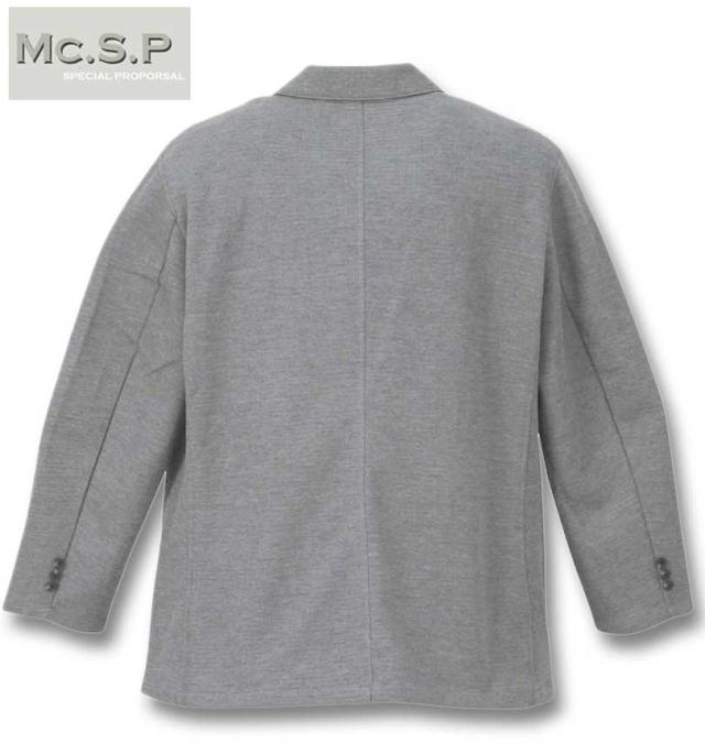 大きいサイズ Mc.S.P 裏ボーダーカットジャケット グレー 3L 4L 5L 6L 7L 8L/1278-3396-1-79