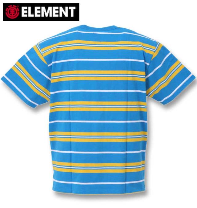 大きいサイズ ELEMENT BIG BORDER半袖Tシャツ ブルー 3L 4L 5L 6L/1278-3552-1-79