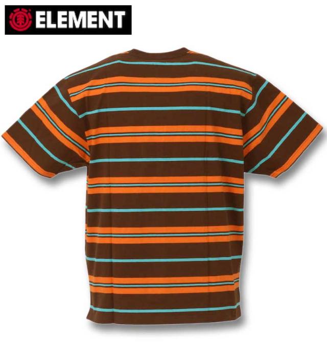 大きいサイズ ELEMENT BIG BORDER半袖Tシャツ ブラウン 3L 4L 5L 6L/1278-3552-3-79