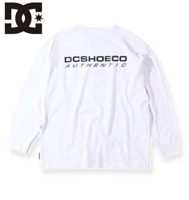 大きいサイズ DCSHOES 23AUTHENTIC OBLIQUE LOGO 長袖Tシャツ ホワイト 3L 4L 5L 6L/1278-3630-1-79