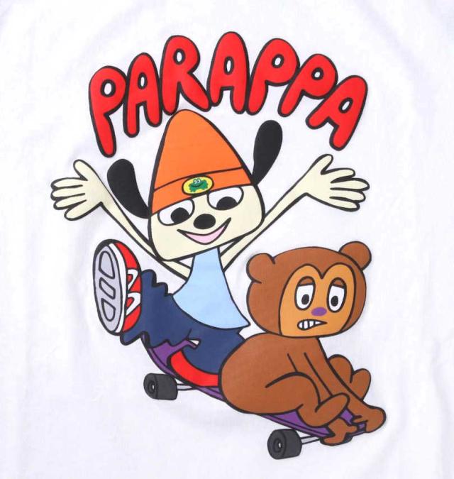 大きいサイズ Pa Rappa The Rapper グラフィック発泡プリント ラグラン長袖Tシャツ ホワイト×ブラック 3L 4L 5L 6L/1278-3667-1-79