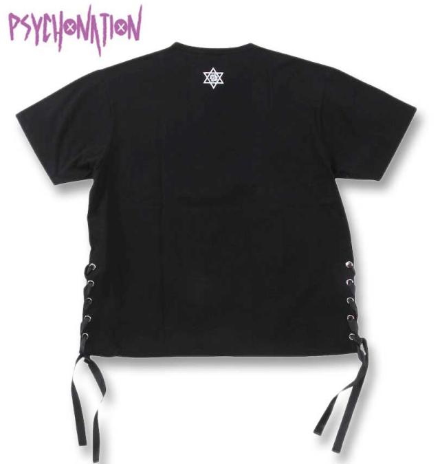 大きいサイズ PSYCHO NATION サイコ×寝田ルネ ナース 半袖 Tシャツ ブラック 3L 4L 5L 6L/1278-4544-1-79