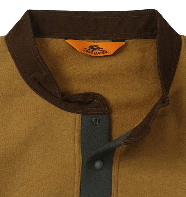 大きいサイズ KRIFF MAYER レトロカラー ヘンリーネック スウェット ベージュ 3L 4L 5L 6L 8L/1278-4691-1-79