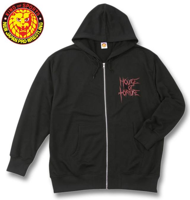 大きいサイズ 新日本プロレス HOUSE OF TORTURE 「RED MOON」 フルジップ パーカー ブラック 3L 4L 5L 6L/1278-4701-1-79
