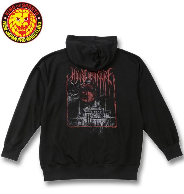 大きいサイズ 新日本プロレス HOUSE OF TORTURE 「RED MOON」 フルジップ パーカー ブラック 3L 4L 5L 6L/1278-4701-1-79