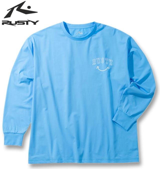 大きいサイズ RUSTY PEARTEX UV 長袖 Tシャツ 水陸両用 ブルー 3L 4L 5L 6L 8L/1278-5276-1-79