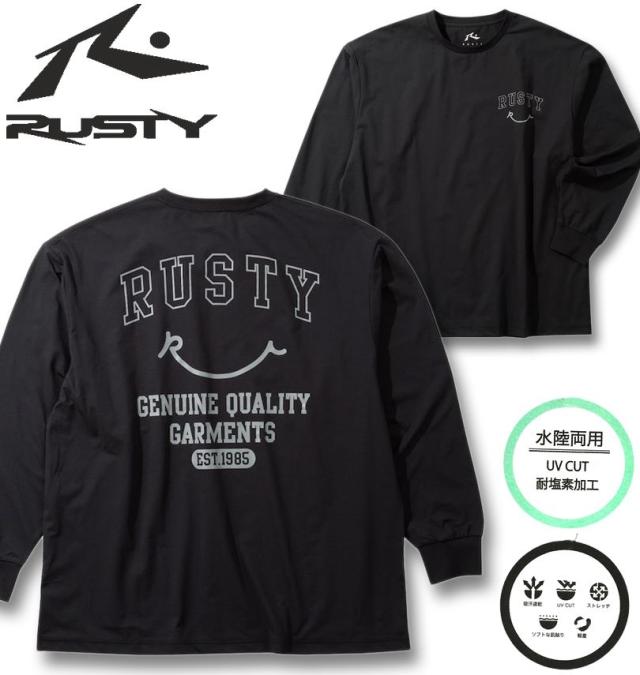 大きいサイズ RUSTY PEARTEX UV 長袖 Tシャツ 水陸両用 ブラック 3L 4L