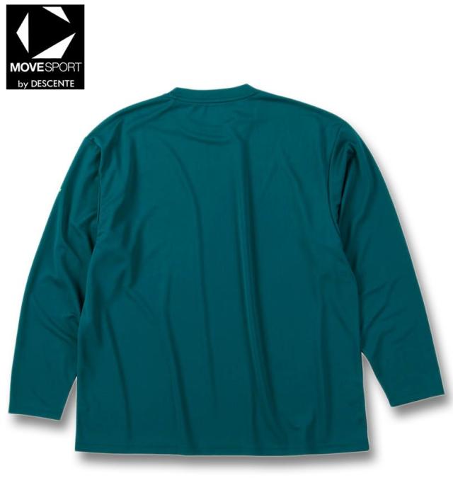 大きいサイズ MOVESPORT ドライメッシュ ビッグロゴ 長袖 シャツ グリーン 3L 4L 5L 6L/1278-5320-4-79