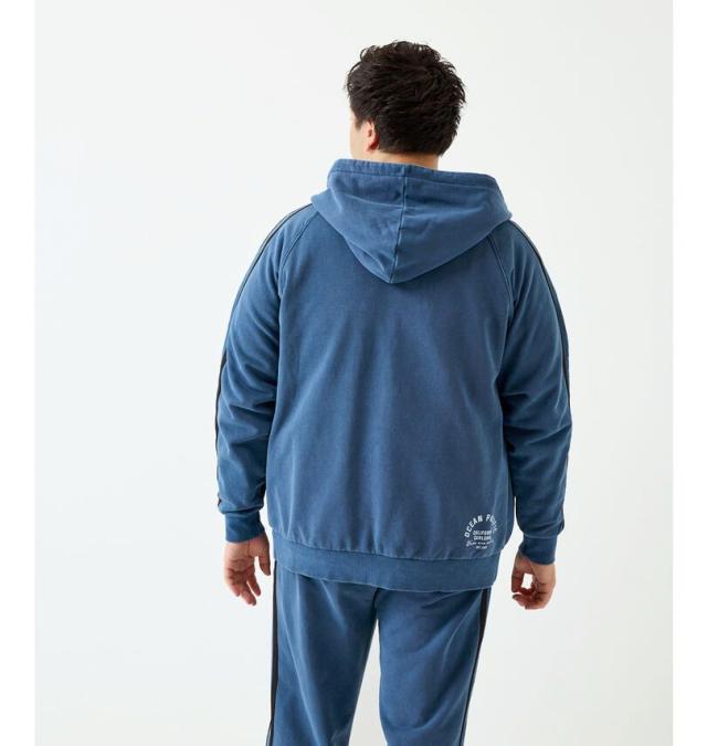 大きいサイズ OCEAN PACIFIC 裏毛 ライン フルジップ パーカー ネイビー 3L 4L 5L 6L 8L/1278-5341-1-79