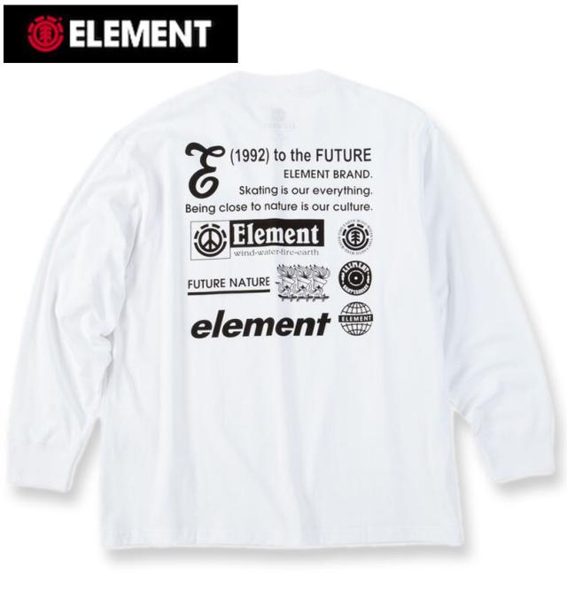 大きいサイズ ELEMENT NUMBER 長袖 Tシャツ ホワイト 3L 4L 5L 6L/1278-5365-1-79