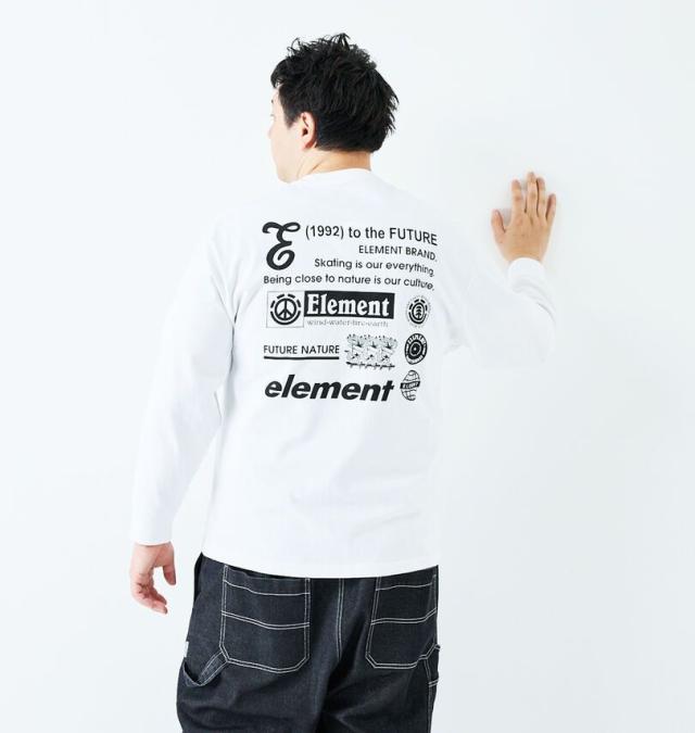 大きいサイズ ELEMENT NUMBER 長袖 Tシャツ ホワイト 3L 4L 5L 6L/1278-5365-1-79