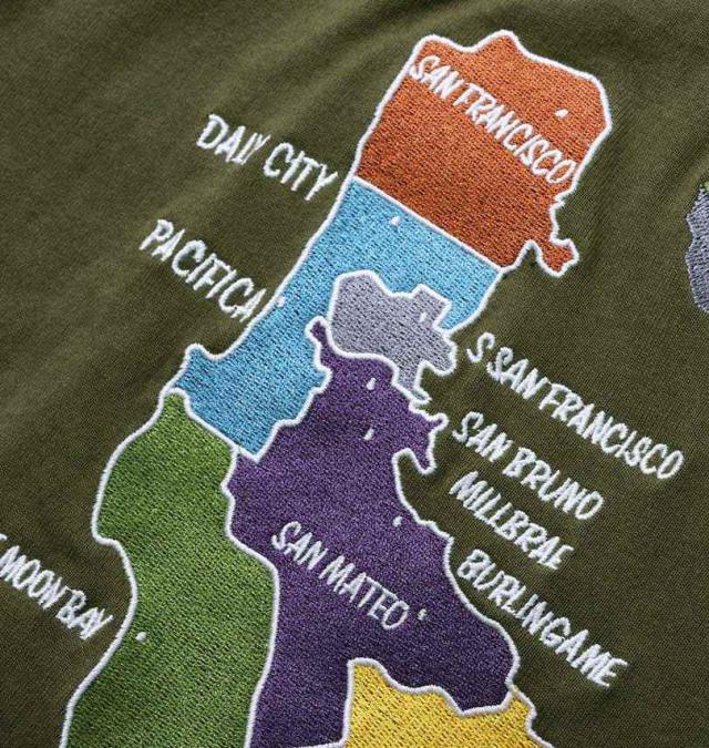 大きいサイズ BEN DAVIS スーベニア刺繍 半袖 Tシャツ カーキ 3L 4L 5L 6L/1278-5559-1-79