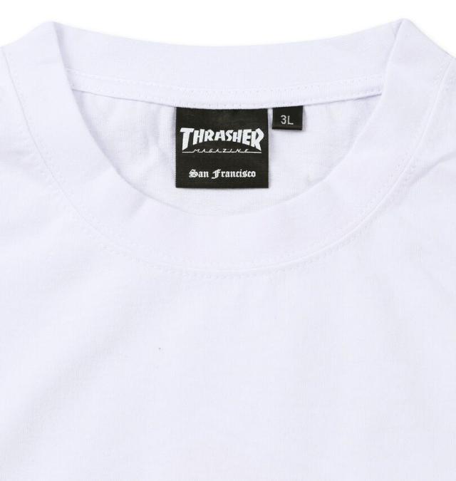 大きいサイズ THRASHER Diamond Logo 長袖 Tシャツ ホワイト 3L 4L 5L 6L 8L/1278-5655-1-79