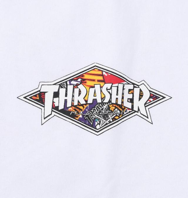 大きいサイズ THRASHER Diamond Logo 長袖 Tシャツ ホワイト 3L 4L 5L 6L 8L/1278-5655-1-79