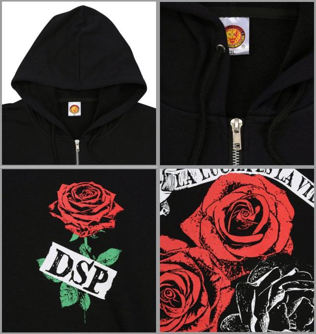 大きいサイズ 新日本プロレス エル・デスペラード 「LA LUCHA ES LA VIDA」 フルジップパーカー ブラック 3L 4L 5L 6L 8L/1278-5671-1-79