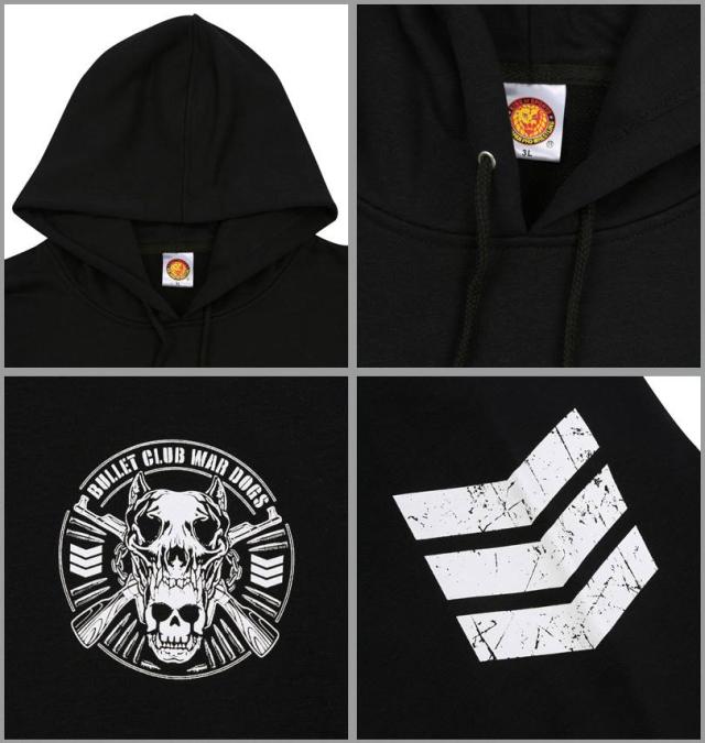 大きいサイズ 新日本プロレス BULLET CLUB WAR DOGS「WE RUN THE WORLD」 プルパーカー ブラック 3L 4L 5L 6L 8L/1278-5672-1-79