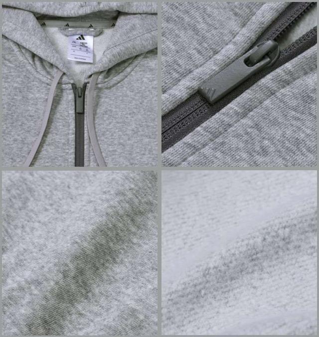大きいサイズ adidas アディダス ESS HLD FZ スウェット フーディ パーカー ミディアムグレーヘザー 4XL 5XL/1248-5304-1-80