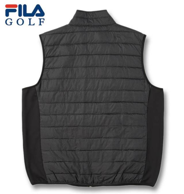 大きいサイズ FILA GOLF 千鳥柄 ハイブリッド ダウンベスト ブラック 3L 4L 5L 6L/1273-5322-2-180
