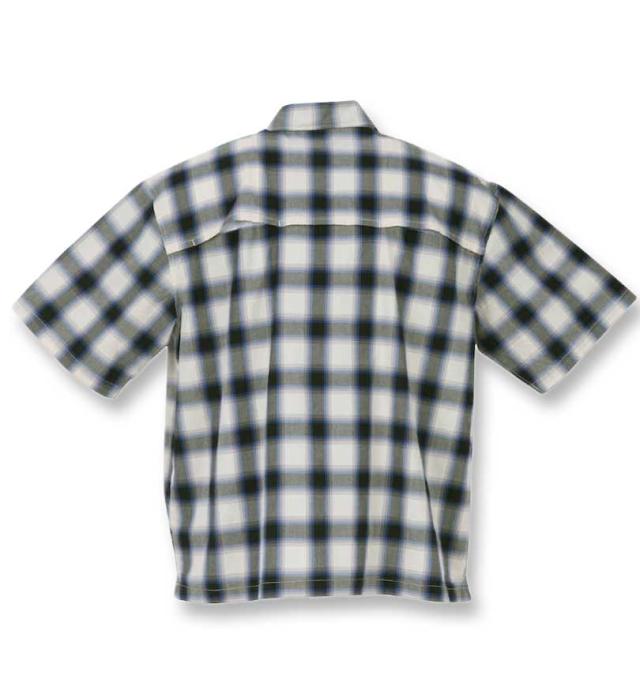 大きいサイズ Coleman 先染めチェック半袖シャツ ブルー 3L 4L 5L 6L 7L 8L/1277-3240-2-80