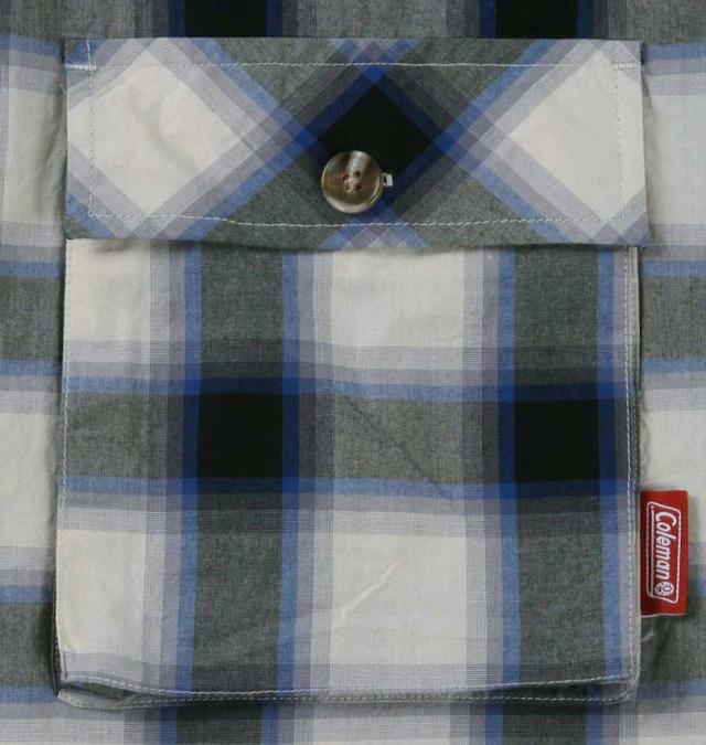 大きいサイズ Coleman 先染めチェック半袖シャツ ブルー 3L 4L 5L 6L 7L 8L/1277-3240-2-80