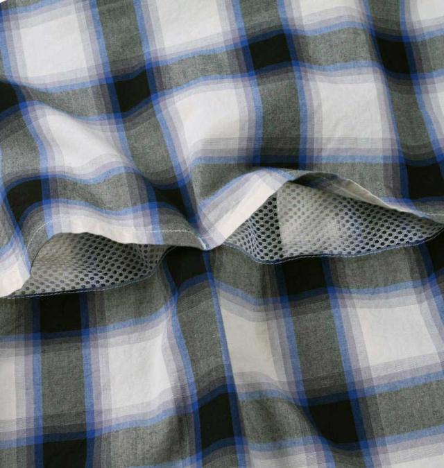 大きいサイズ Coleman 先染めチェック半袖シャツ ブルー 3L 4L 5L 6L 7L 8L/1277-3240-2-80