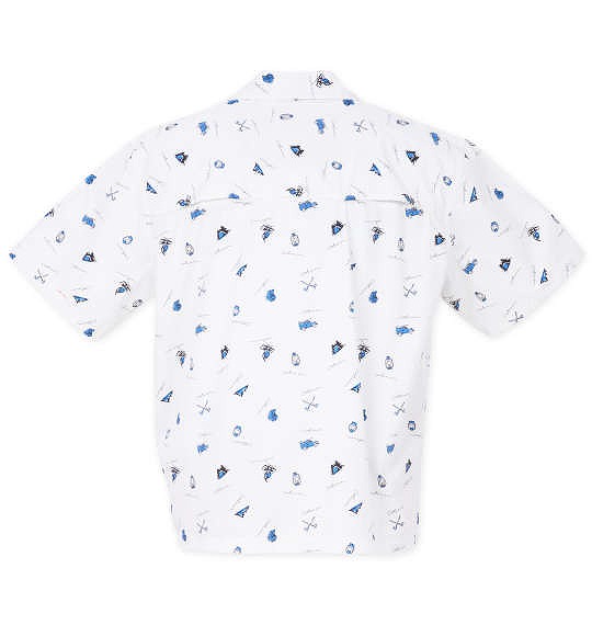 大きいサイズ Coleman ブロード総柄プリントオープンカラー半袖シャツ アイボリー 3L 4L 5L 6L 7L 8L/1277-3241-1-80