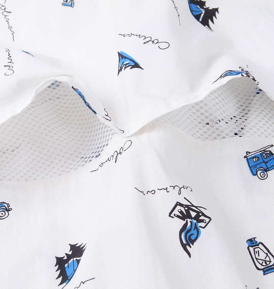 大きいサイズ Coleman ブロード総柄プリントオープンカラー半袖シャツ アイボリー 3L 4L 5L 6L 7L 8L/1277-3241-1-80