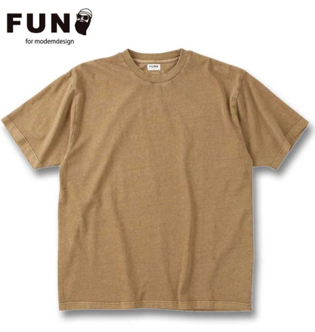 大きいサイズ FUN for modemdesign オジサンバックプリント ピグメント加工 半袖 Tシャツ ベージュ 3L 4L 5L 6L/1278-4218-1-80