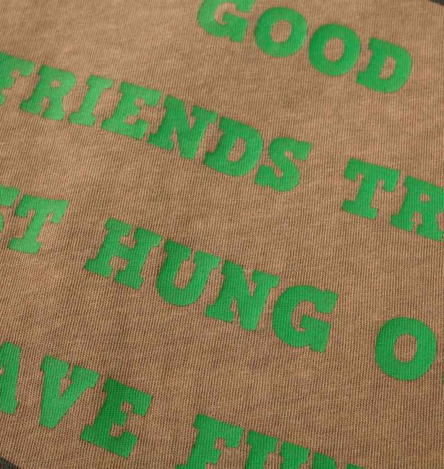 大きいサイズ FUN for modemdesign オジサンバックプリント ピグメント加工 半袖 Tシャツ ベージュ 3L 4L 5L 6L/1278-4218-1-80