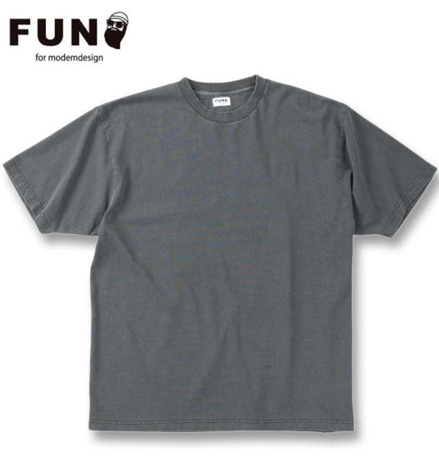 大きいサイズ FUN for modemdesign オジサンバックプリント ピグメント加工 半袖 Tシャツ チャコール 3L 4L 5L 6L/1278-4218-2-80