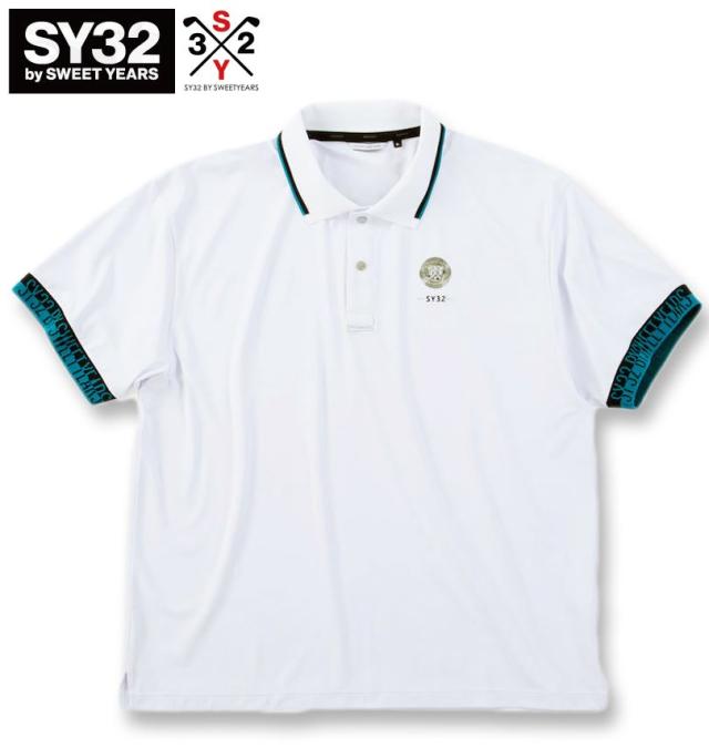 SY32 by SWEET YEARS ゴルフ 半袖 ポロシャツ ホワイト 6L エスワイ