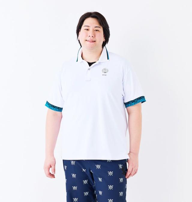 大きいサイズ SY32 by SWEET YEARS ゴルフ ライト ストレッチ ワッペン 半袖 ポロシャツ ホワイト 3L 4L 5L 6L/1278-5217-1-180
