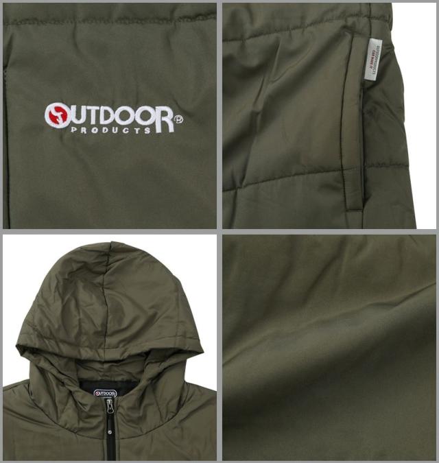 大きいサイズ OUTDOOR PRODUCTS デュスポ 中綿 キルトジャケット カーキ 3L 4L 5L 6L/1253-5321-3-81