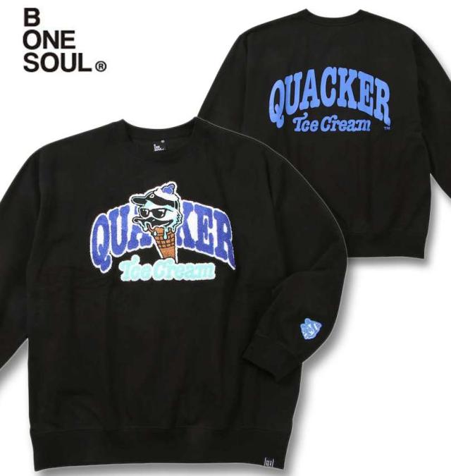 大きいサイズ b-one-soul DUCK DUDE アイスクリーム クルーネック スウェット ブラック 3L 4L 5L 6L/1258-4316-2-81の通販は
