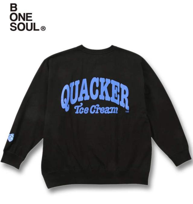 大きいサイズ b-one-soul DUCK DUDE アイスクリーム クルーネック スウェット ブラック 3L 4L 5L 6L/1258-4316-2-81